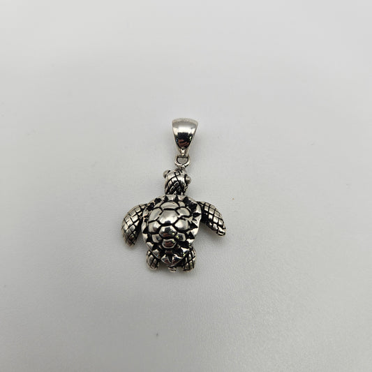Sterling Silver Small Turtle Pendant.