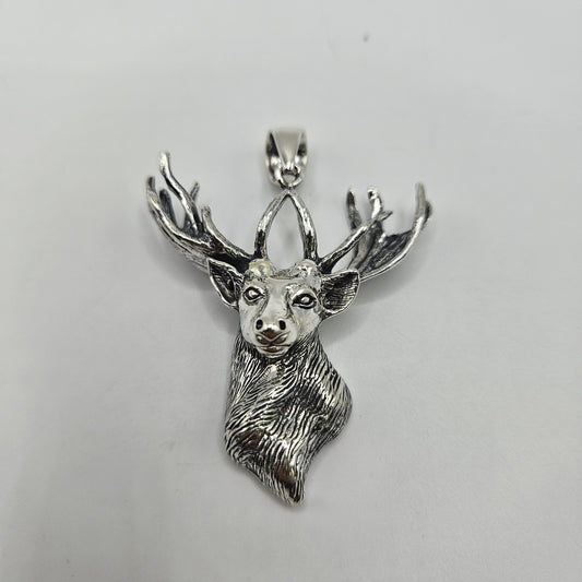 Sterling Silver Stag Pendant.