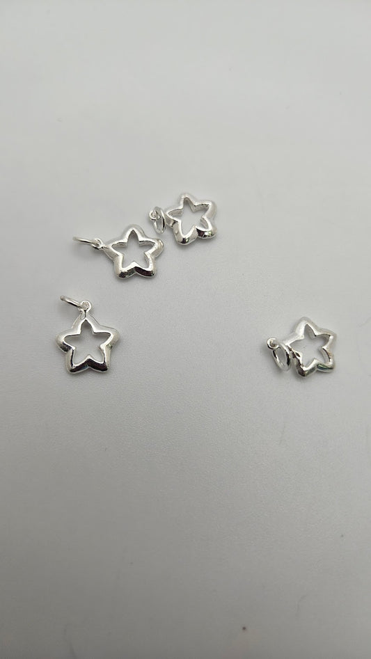 Sterling Silver Star Charm Single.