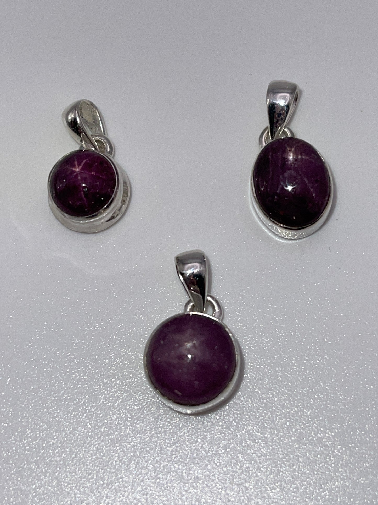 Sterling Silver Star Ruby Pendant.