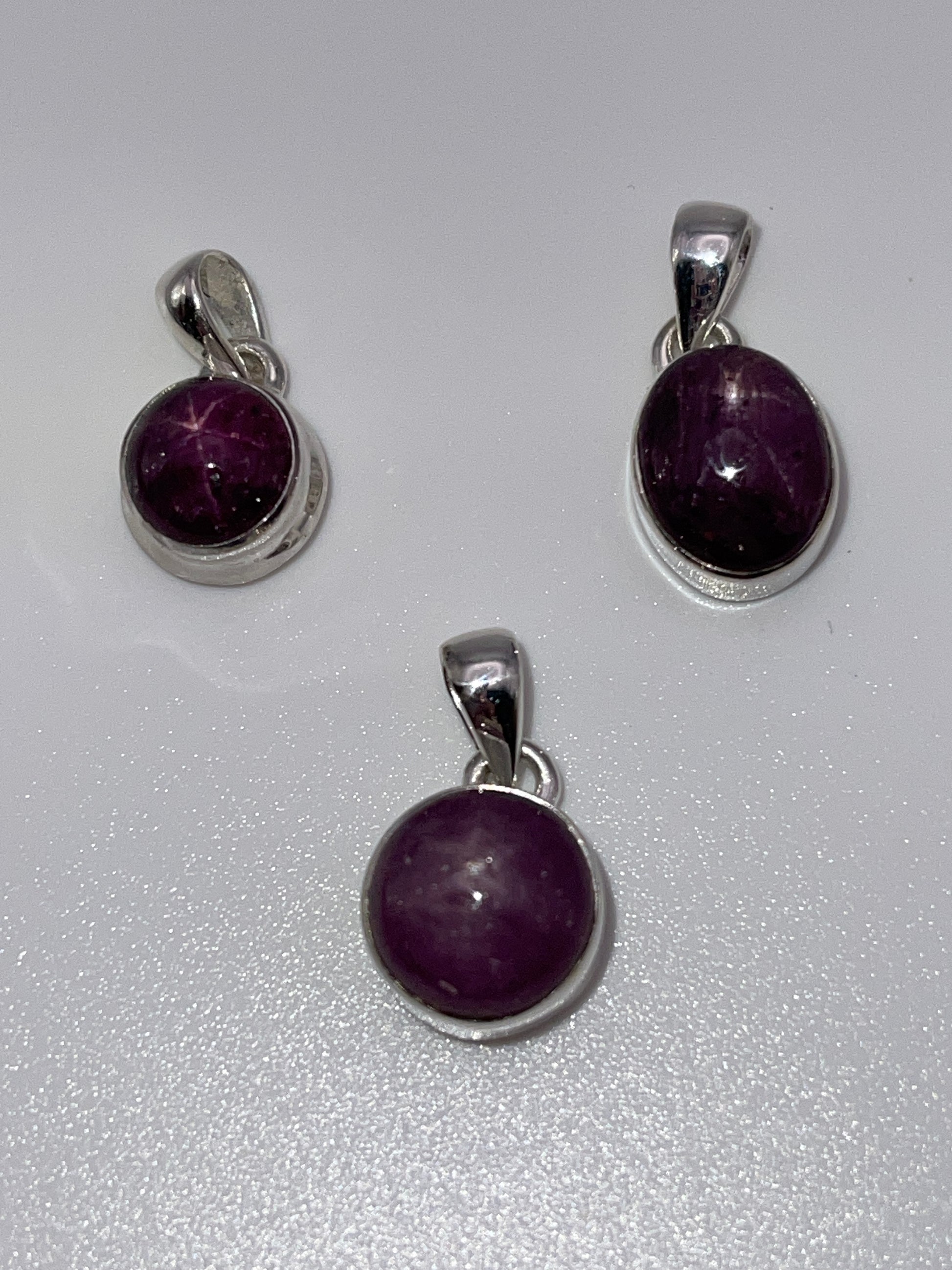 Sterling Silver Star Ruby Pendant.