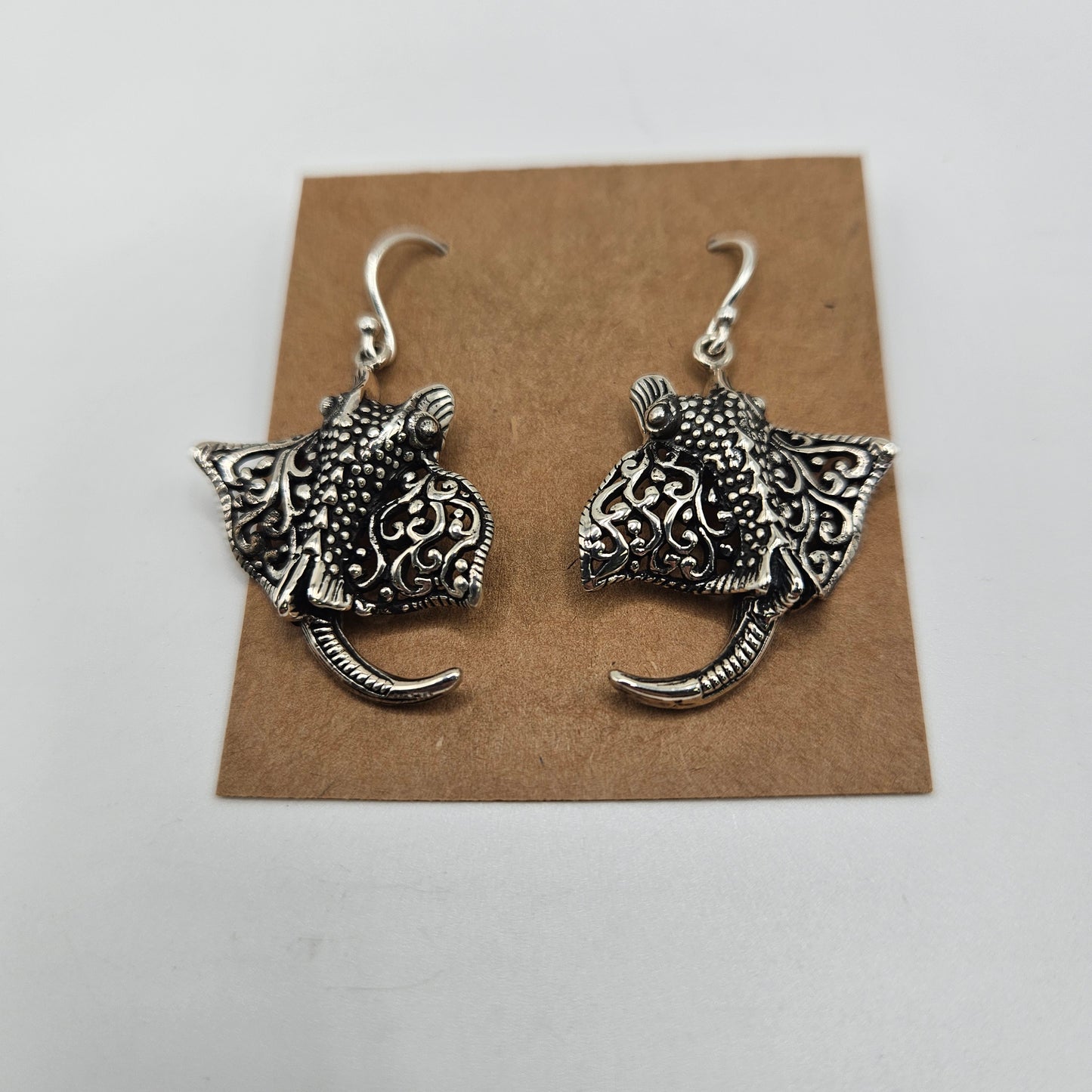 Sterling Silver Sting Ray Earrings.