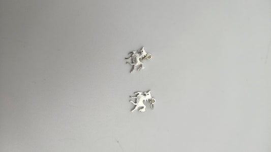 Sterling Silver Unicorn Charm Single.