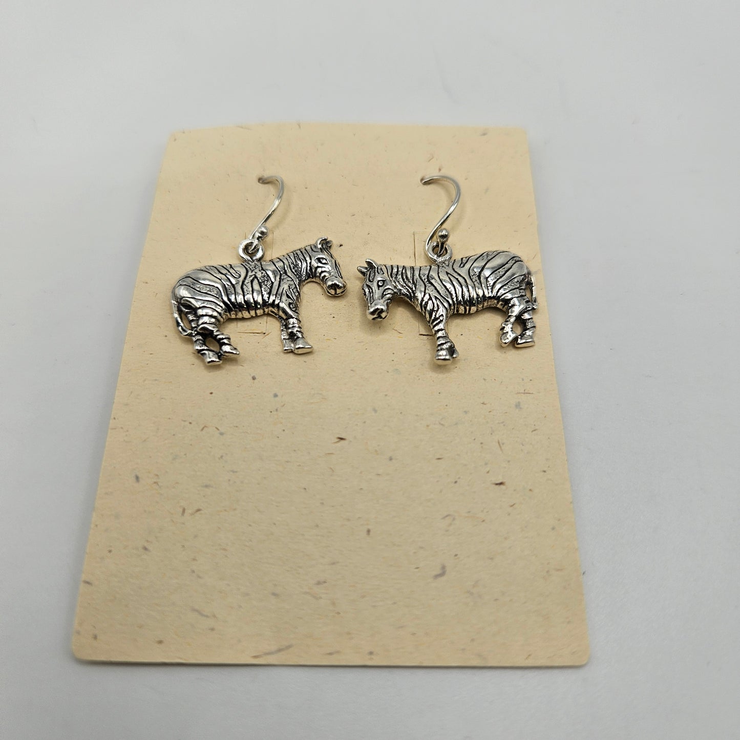 Sterling Silver Zebra Earrings.