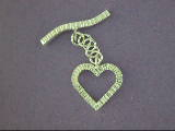 Sterling Silver Silver Heart Shaped Toggle Clasp 17mm.