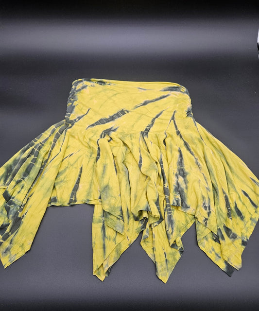 Tie-Dye Mini Skirt Yellow.