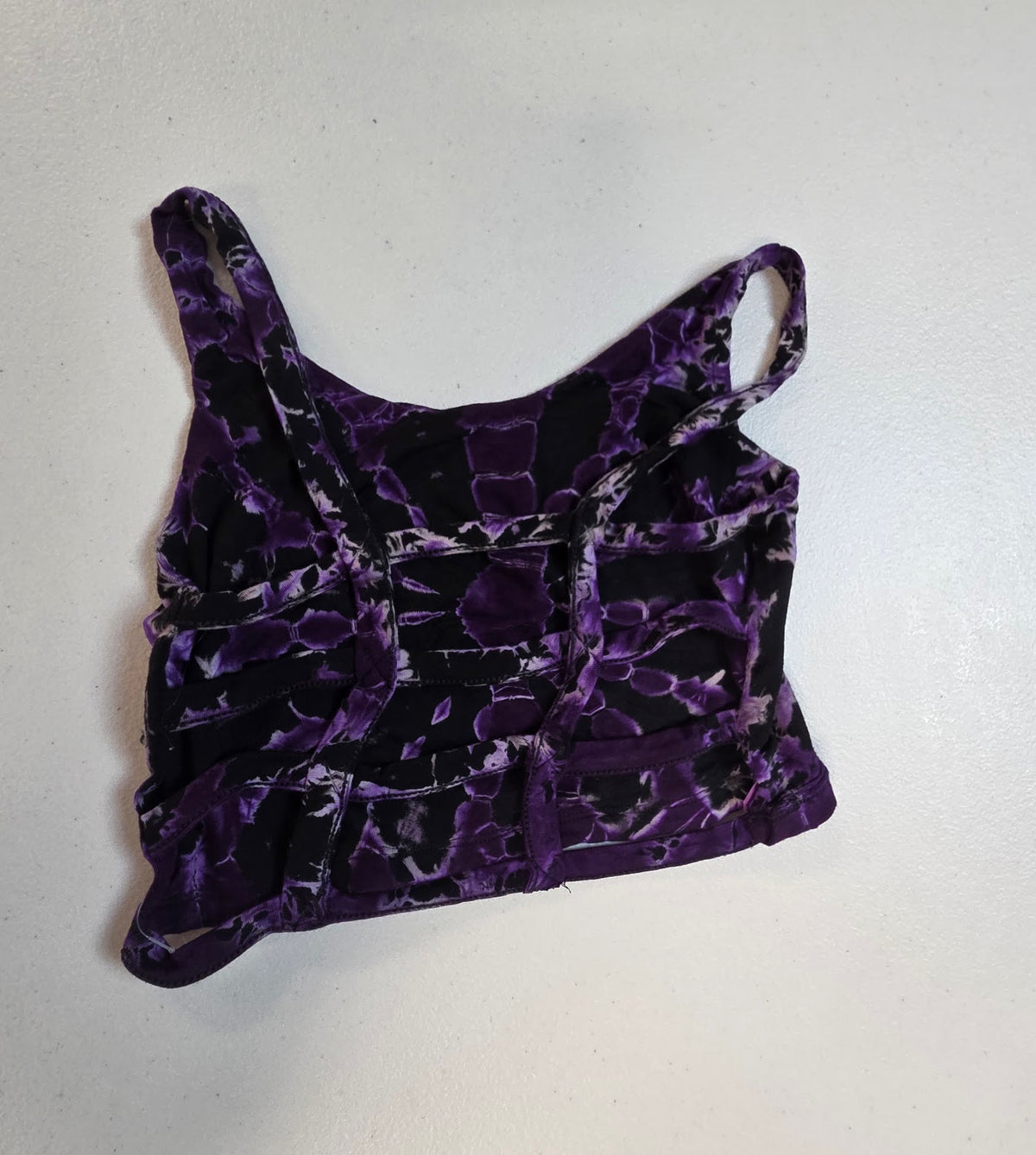Tie-Dye Open-Back Crop-Top Purple.