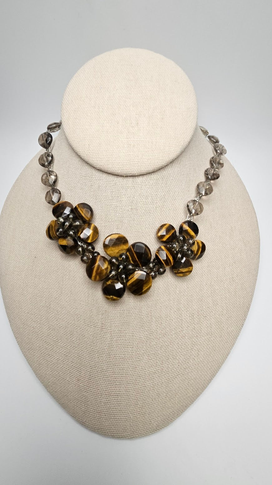 Tiger's Eye Flower Necklace.
