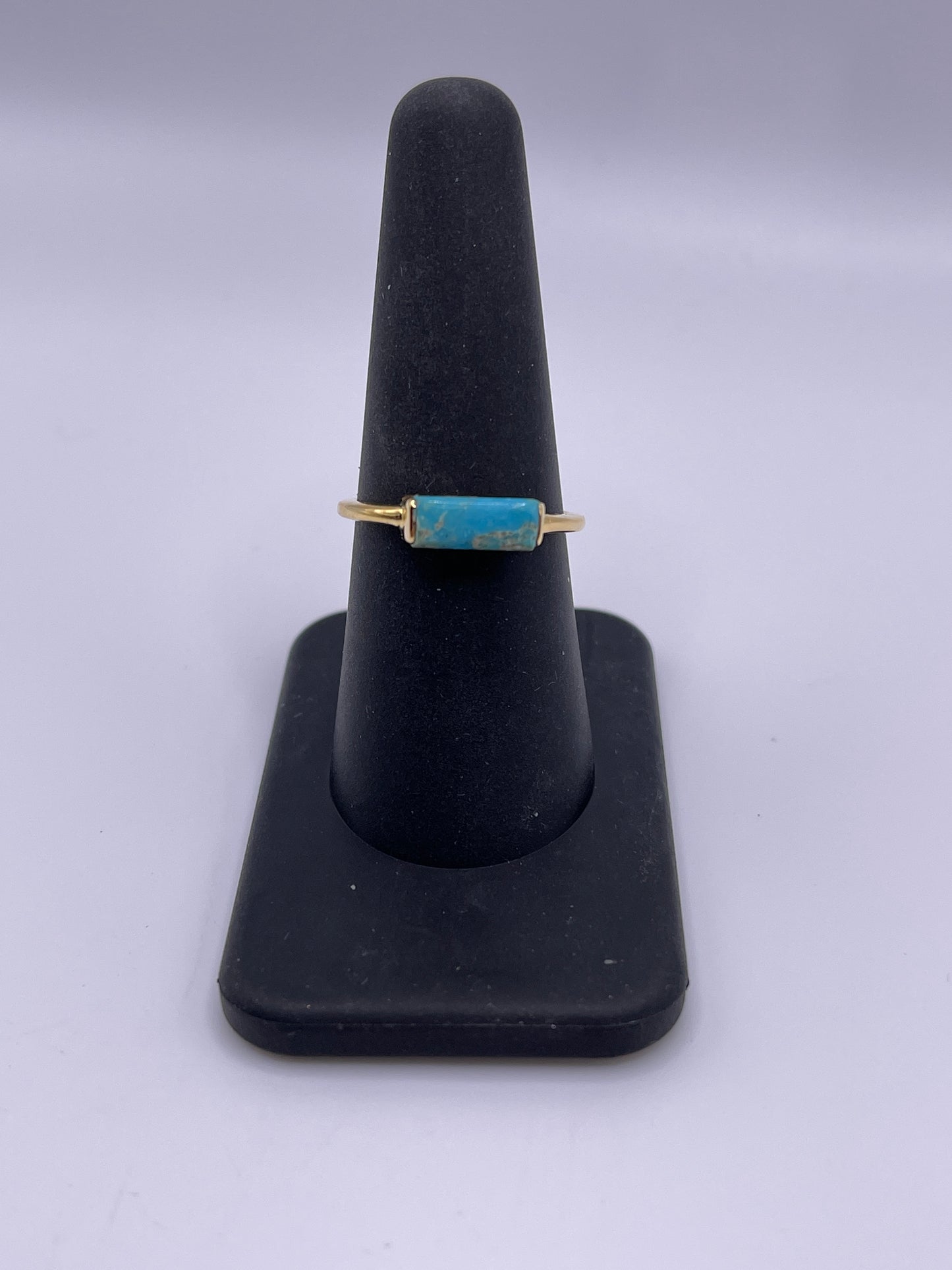 Turquoise Bar Vermeil Ring.