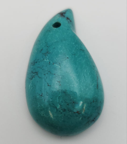 Turquoise Pendant Drilled.