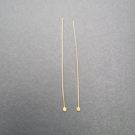 Vermeil 3 Inch Headpin With Hammered End.
