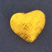 Vermeil Decorative Heart Bead 17mm.