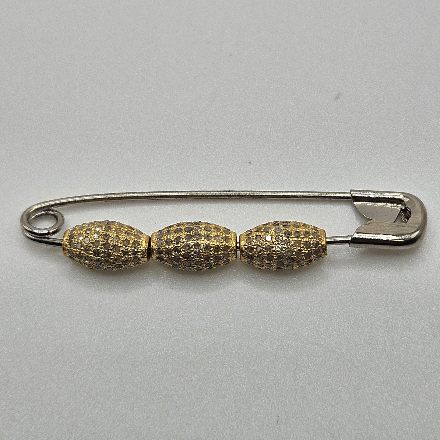 Vermeil Diamond Cylinder Beads.