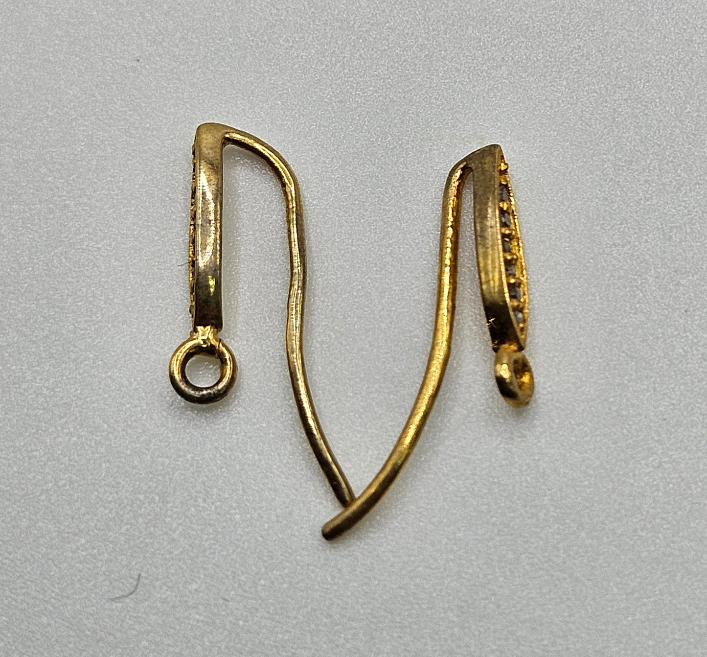 Vermeil Diamond Earring Wire Pair.