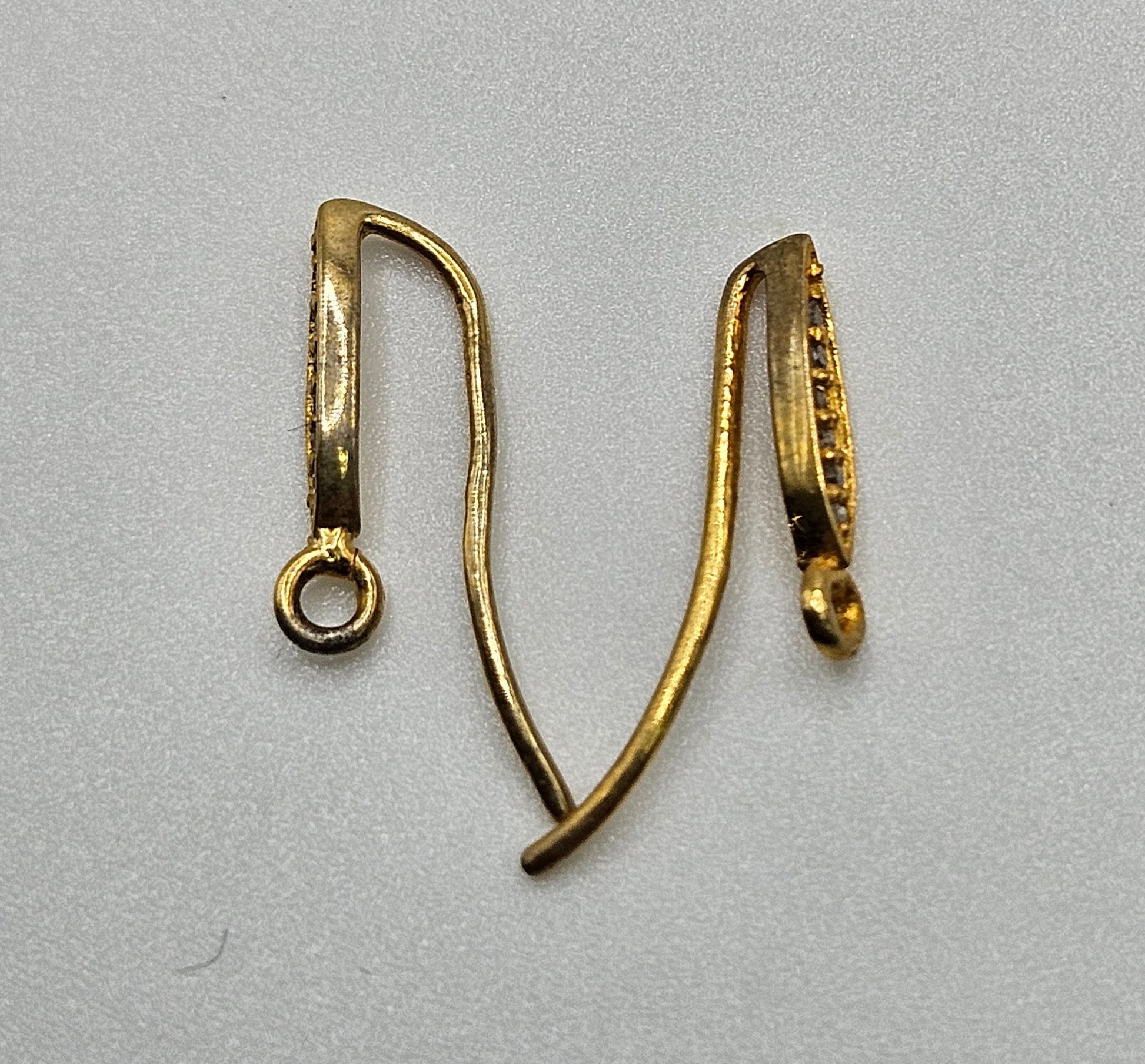 Vermeil Diamond Earring Wire Pair.