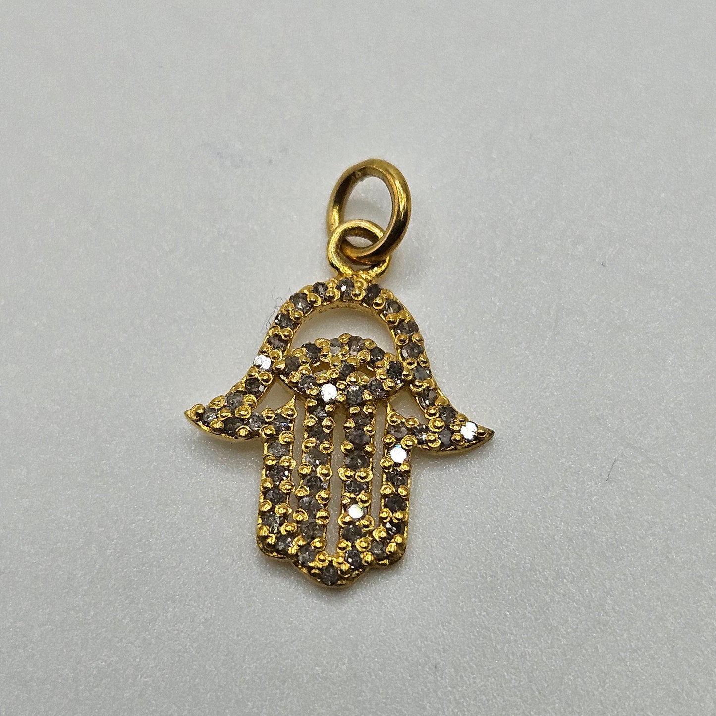 Vermeil Diamond Hand Pendant.