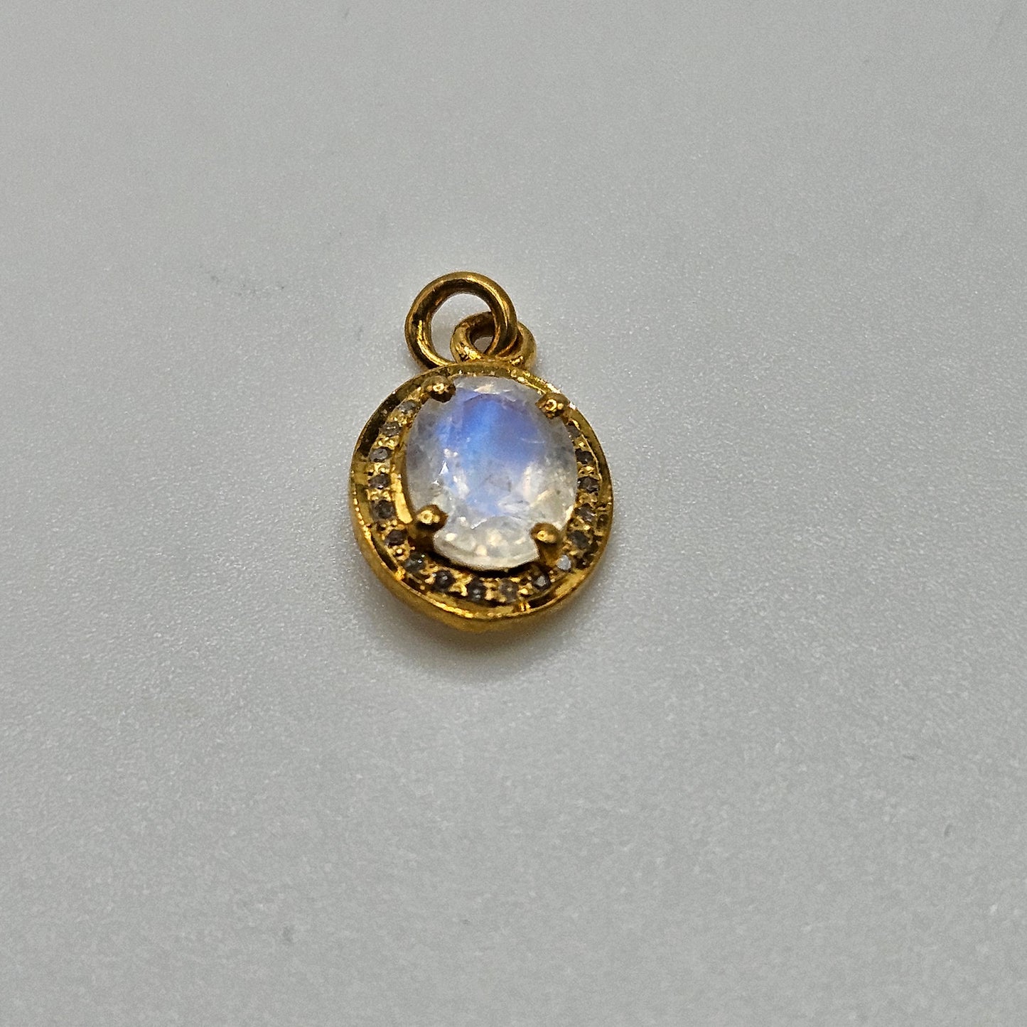 Vermeil Diamond Moonstone Pendant.