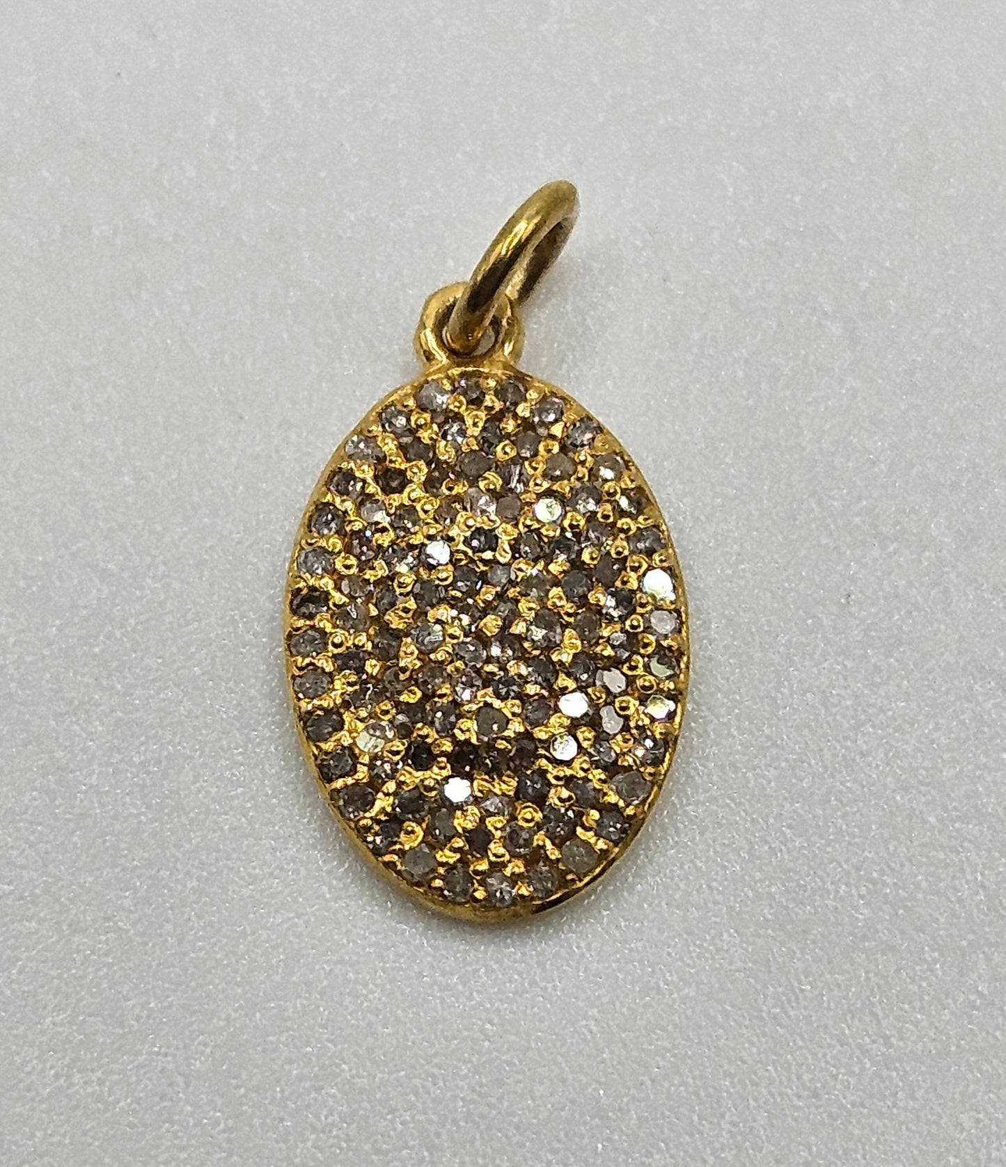 Vermeil Diamond Oval Pendant.