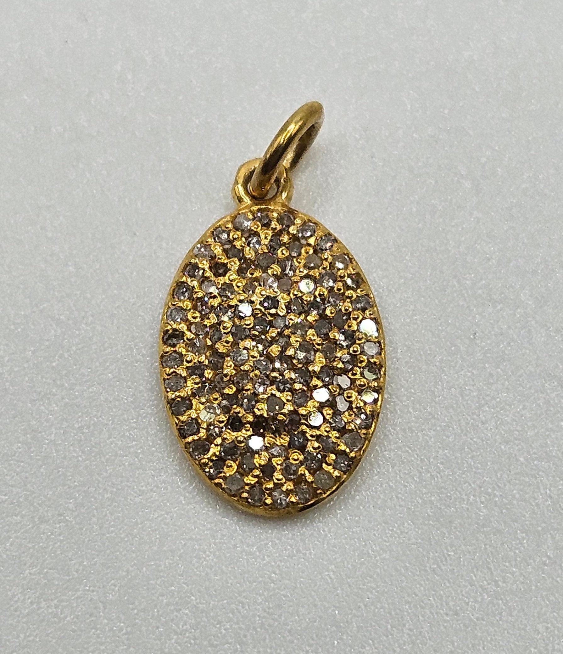 Vermeil Diamond Oval Pendant.