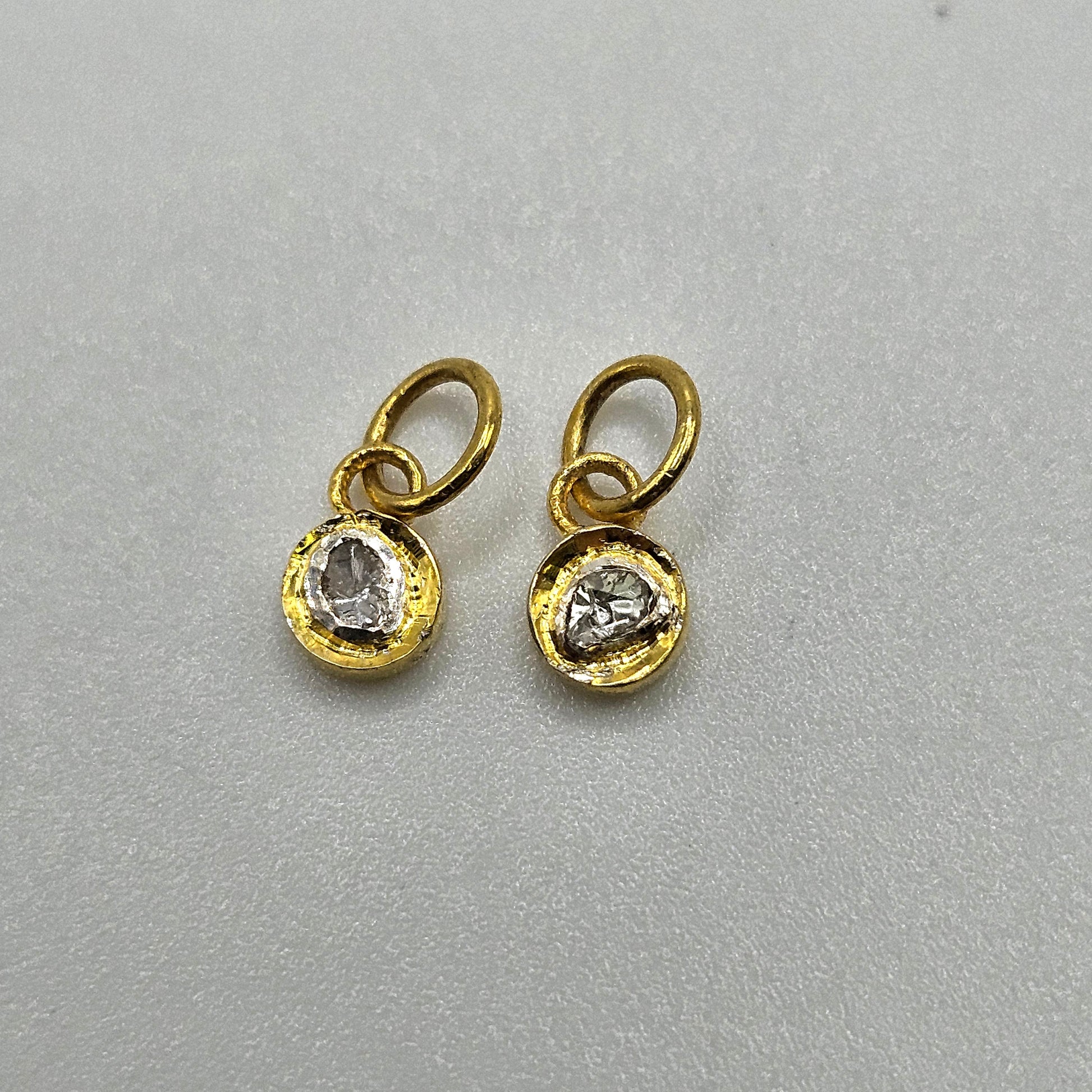 Vermeil Diamond Round Charm Pendant.