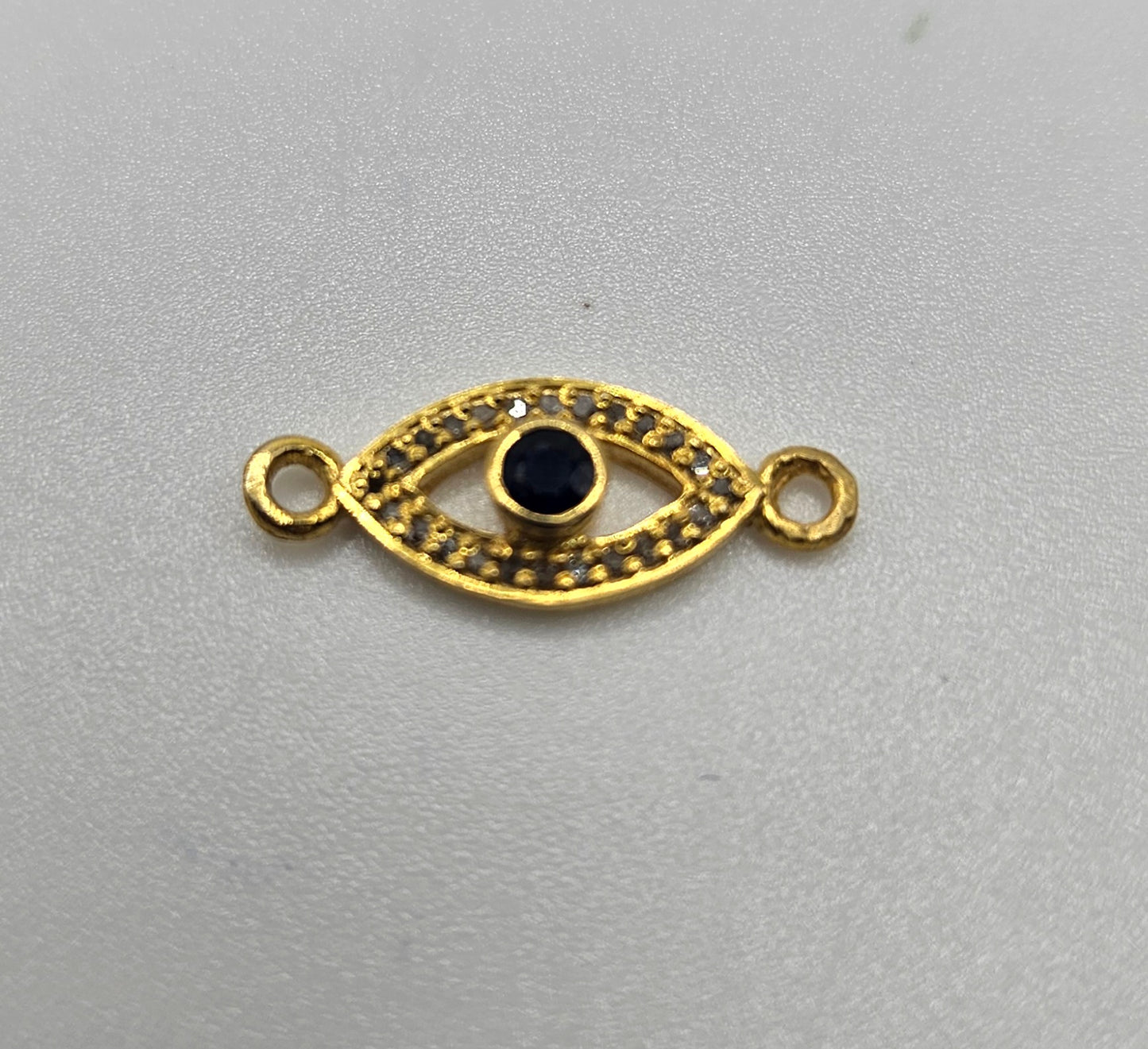 Vermeil Diamond Sapphire Evil Eye Connector.