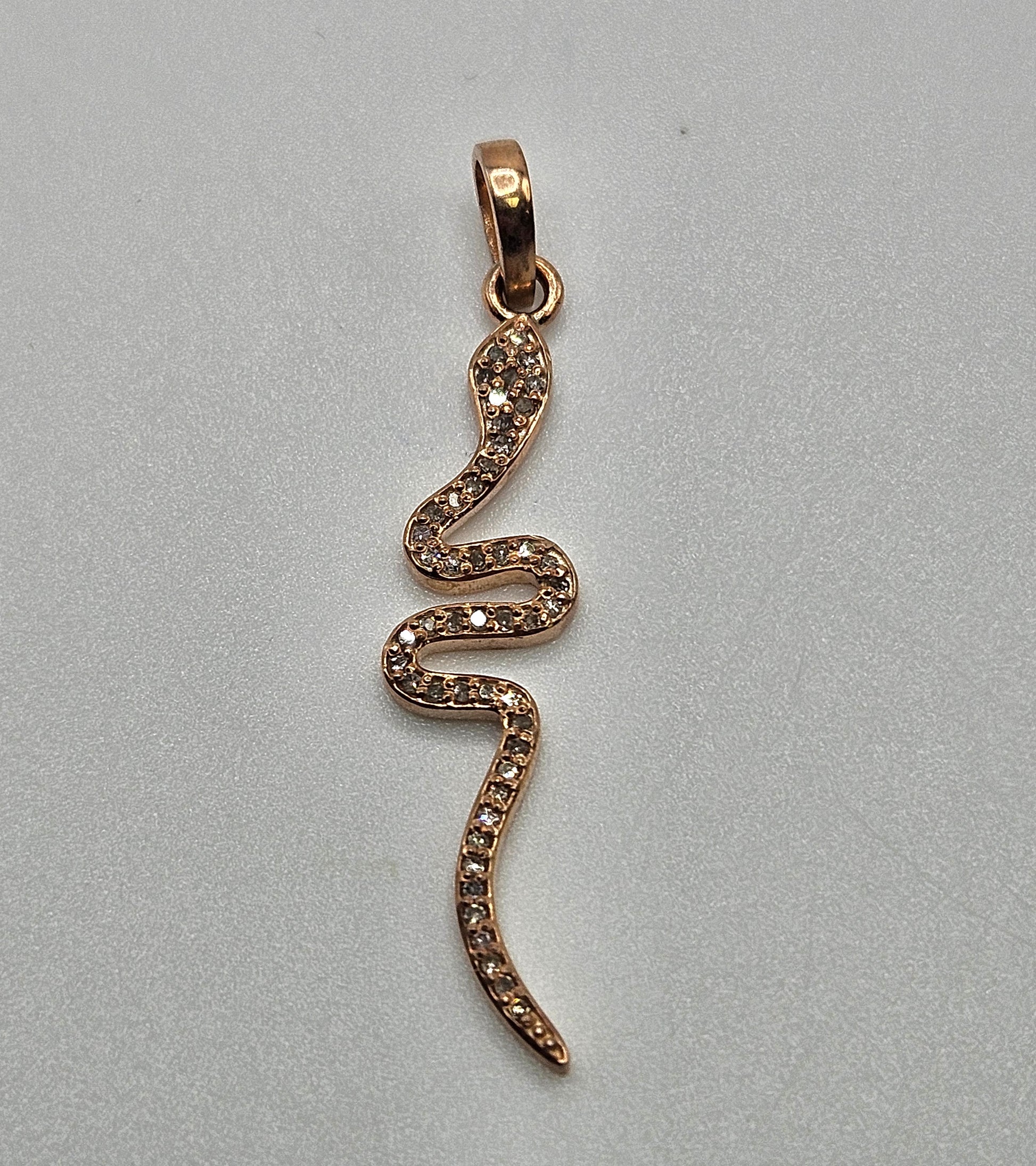 Vermeil Diamond Snake Pendant.