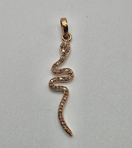 Vermeil Diamond Snake Pendant.