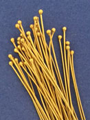 Vermeil Headpin with 2mm ball 3 inches.