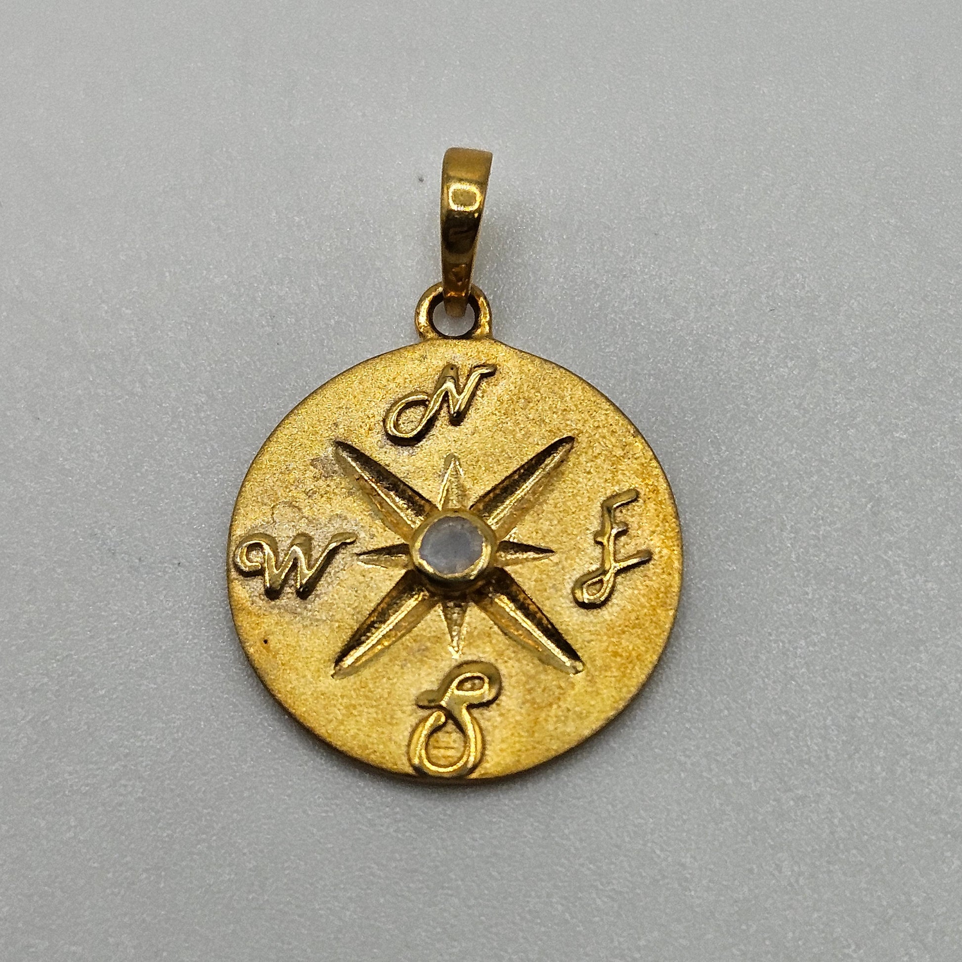 Vermeil Moonstone Compass Pendant.