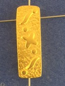 Vermeil Rectangle Bead with Ocean Designs.