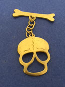 Vermeil Skull and Bone Toggle Clasp.