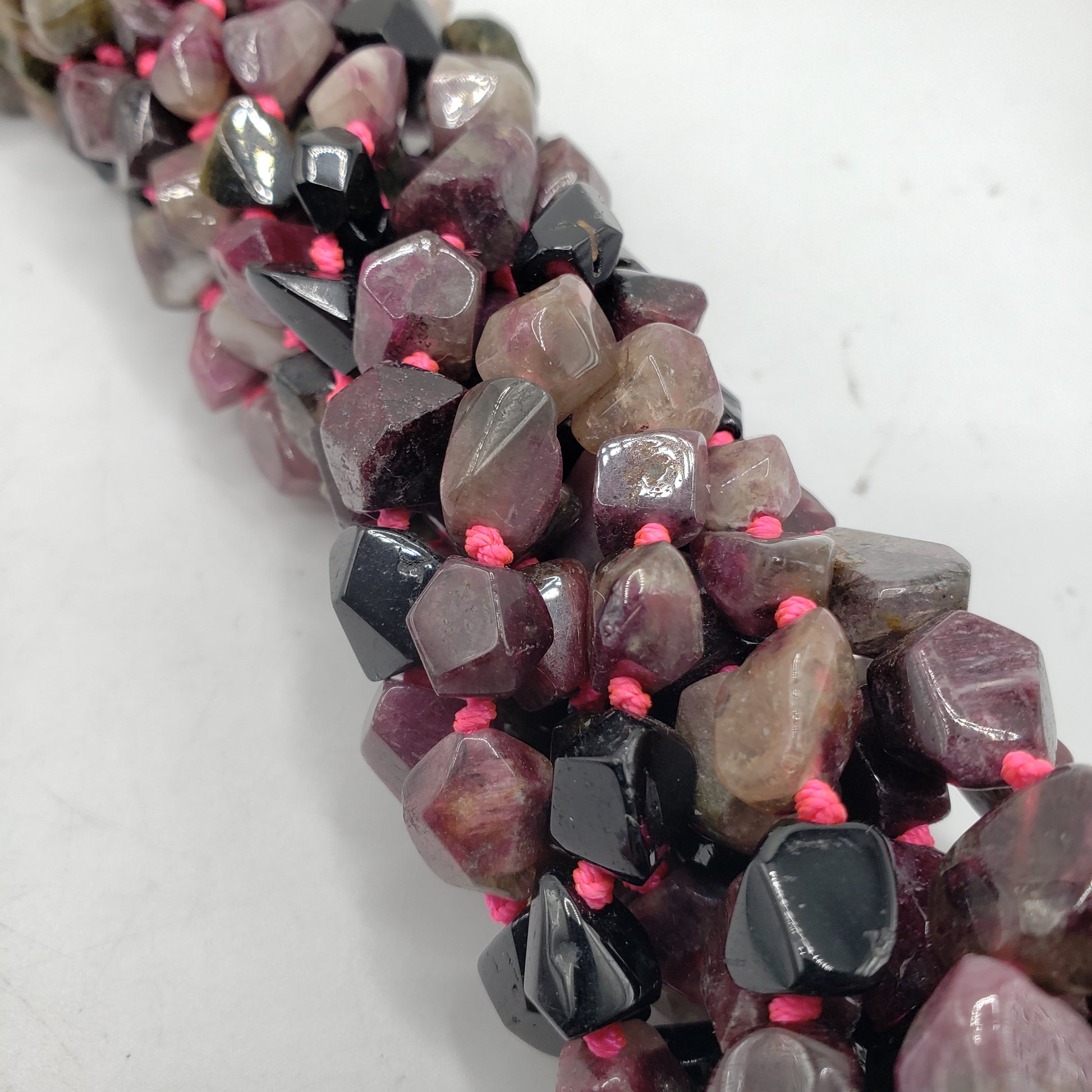 Watermelon Tourmaline Nugget Beads.