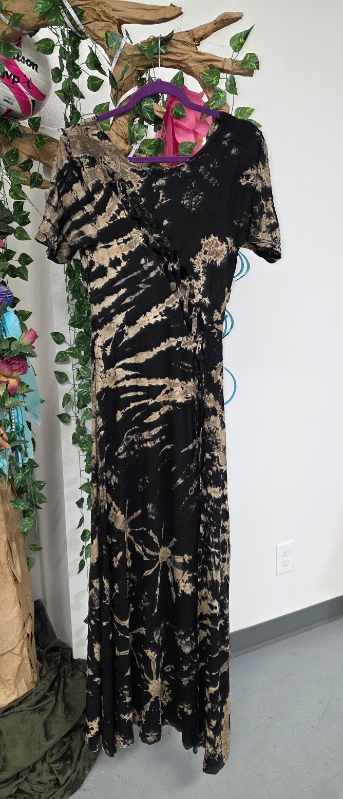 White Long Tie-Dye Dress.