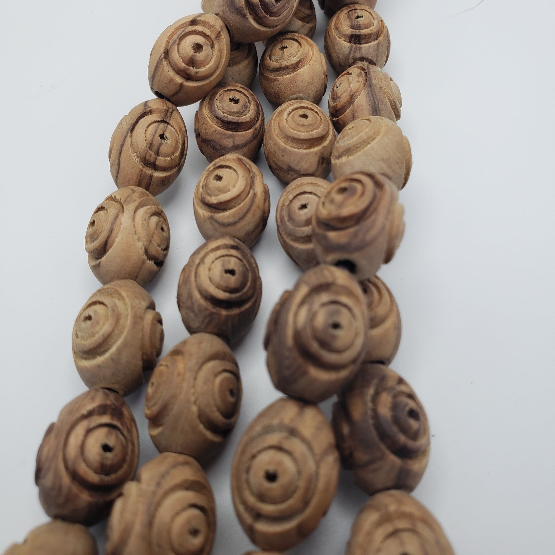 Wooden Evil Eye Bead Strand