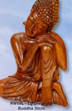 Wooden Large Dreaming Buddha Statue 30cm