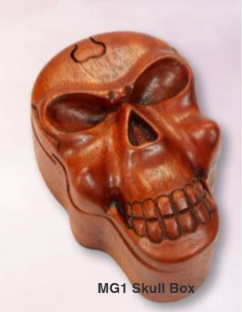 Wooden Skull Puzzle Box