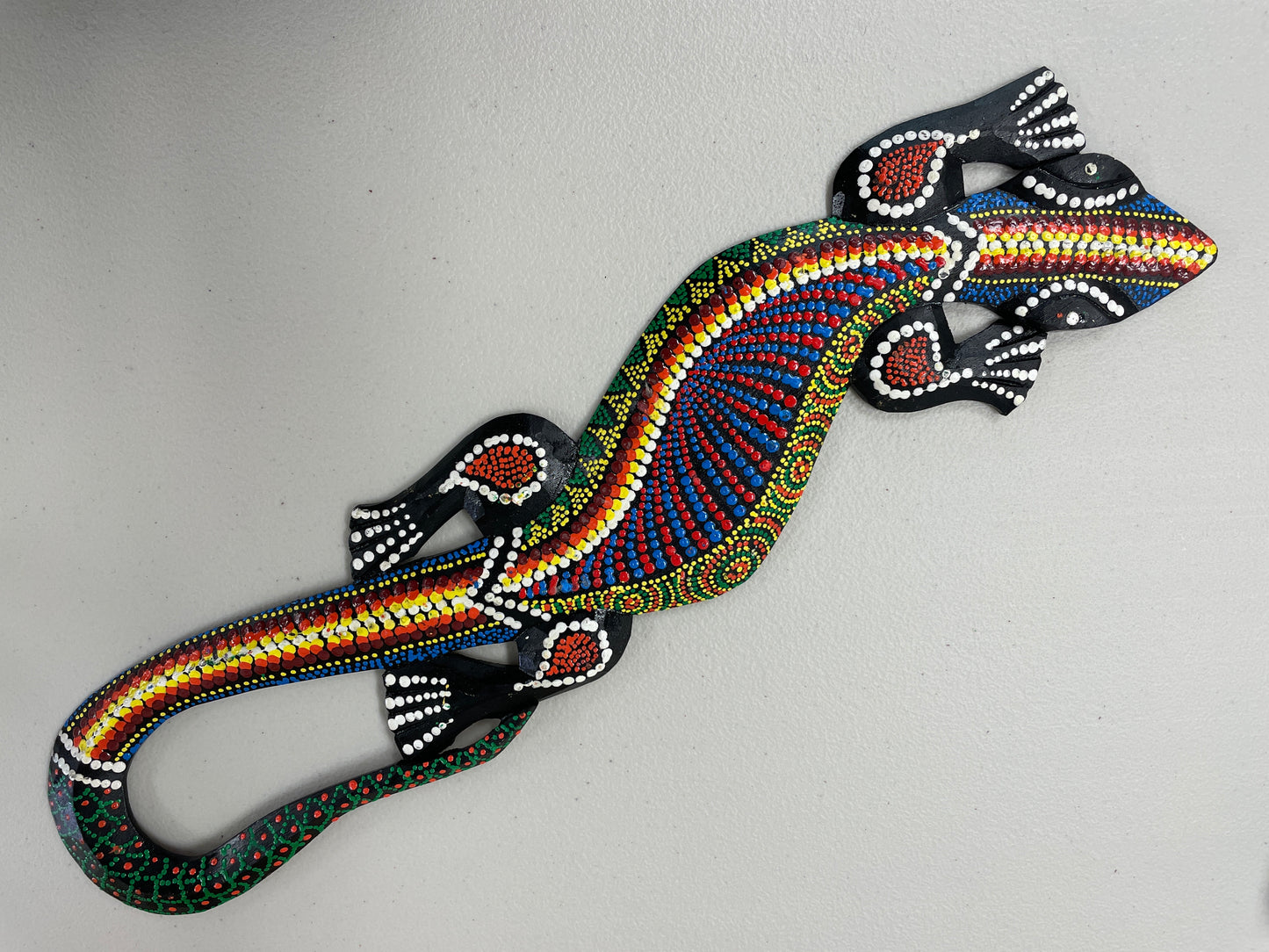 Painted Wooden Lizard