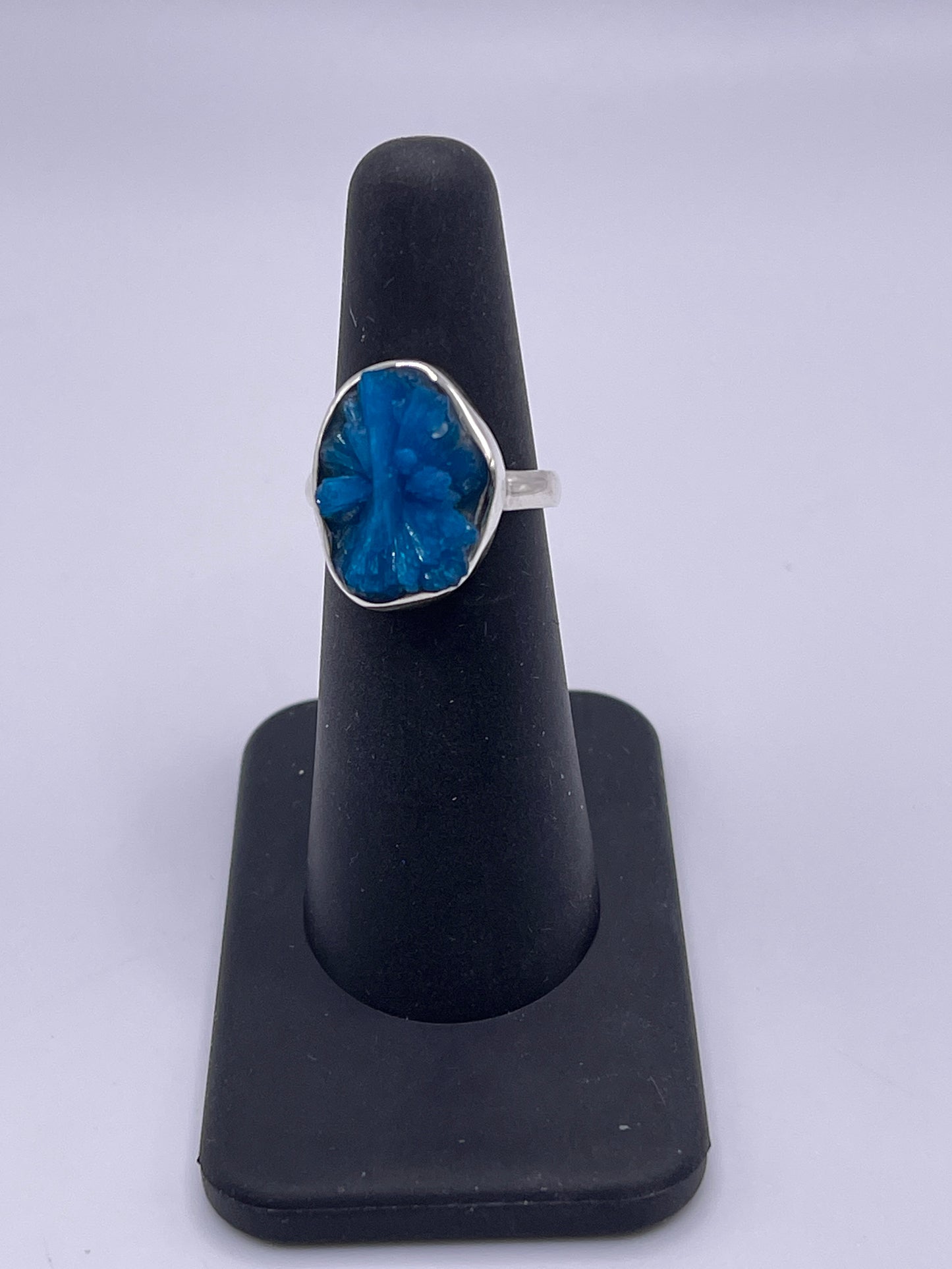 Cavansite Sterling Silver Ring Size 8