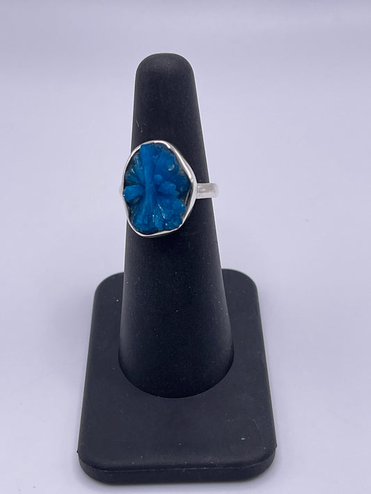 Cavansite Sterling Silver Ring Size 8