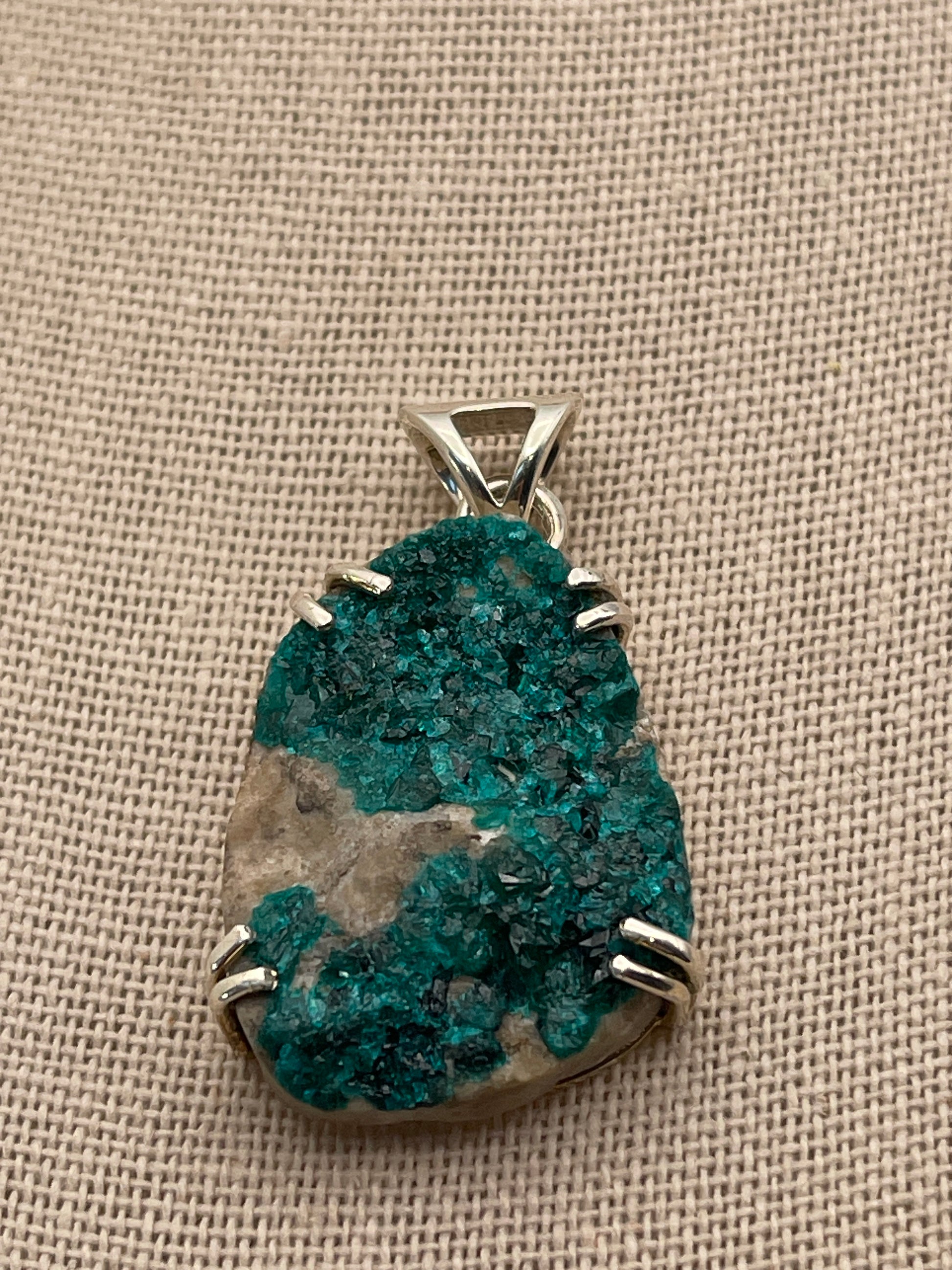 Dioptase Sterling Silver Pendant $58.99