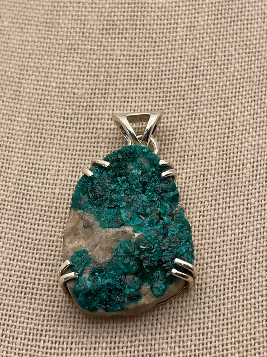 Dioptase Sterling Silver Pendant $58.99