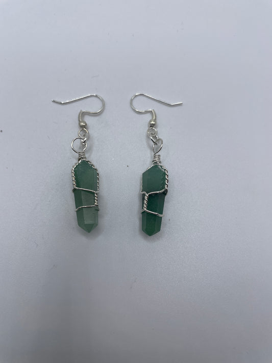 Fancy Jasper Wire Wrapped Earrings