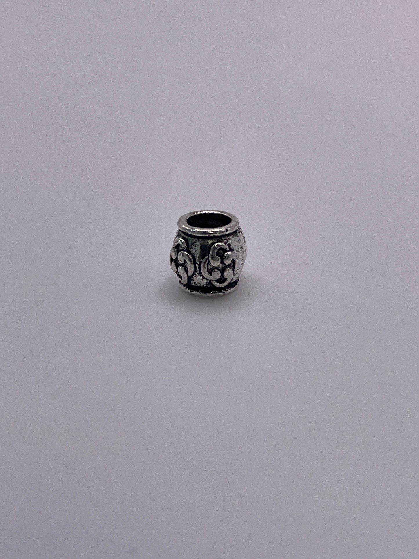 Pewter Helix Barrel Bead .95