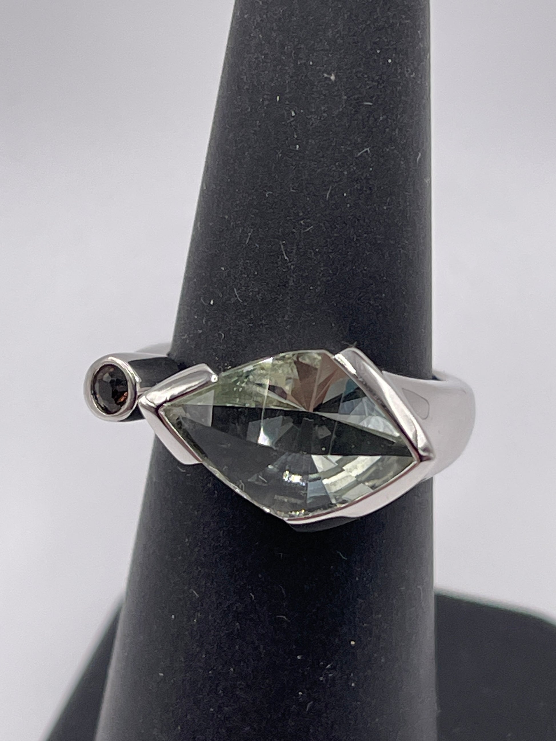 Green Amethyst Smoky Quartz Abstract Designer Ting Size 6