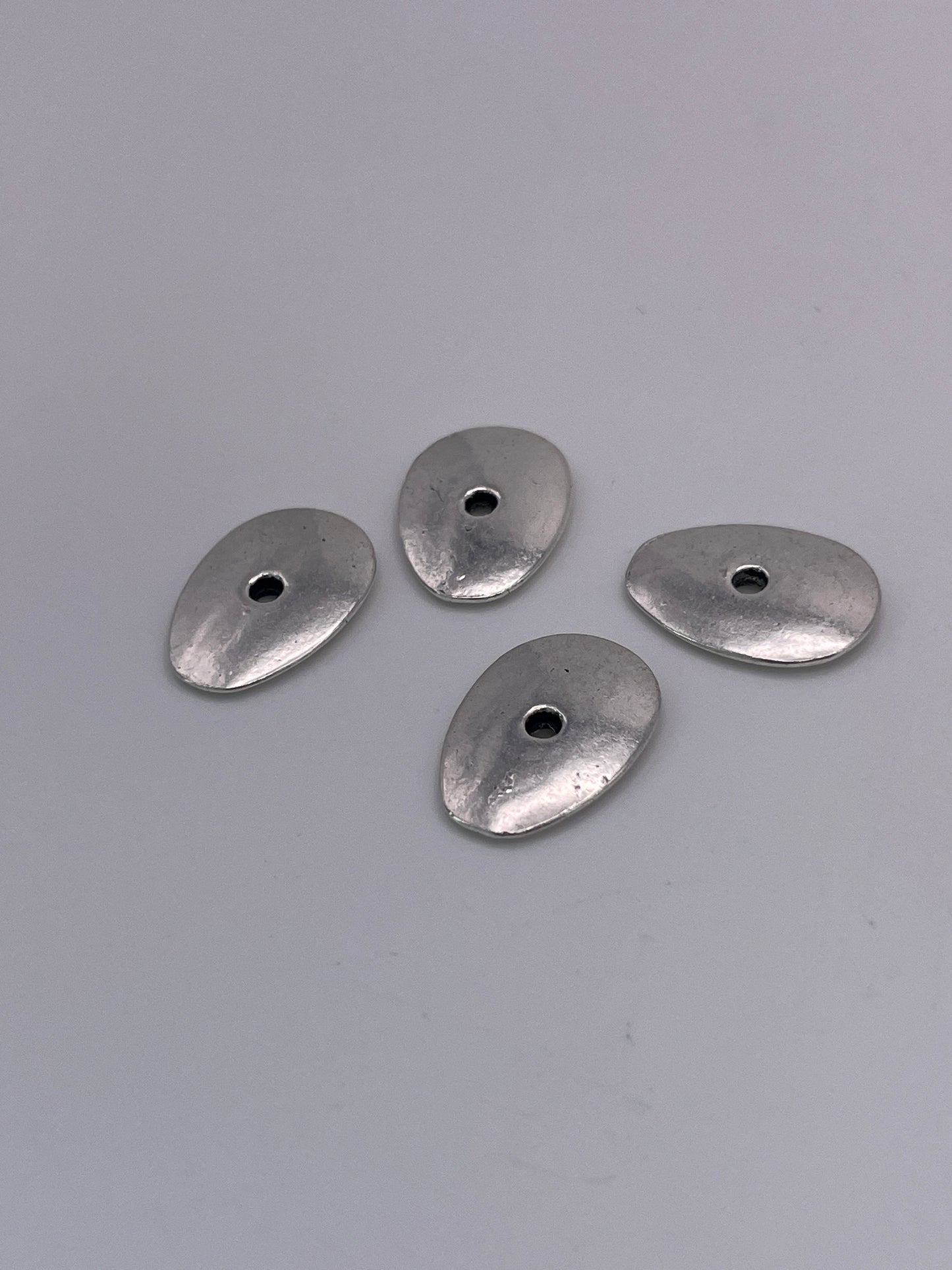 Pewter Flat Pear Shaped Bead 1.20