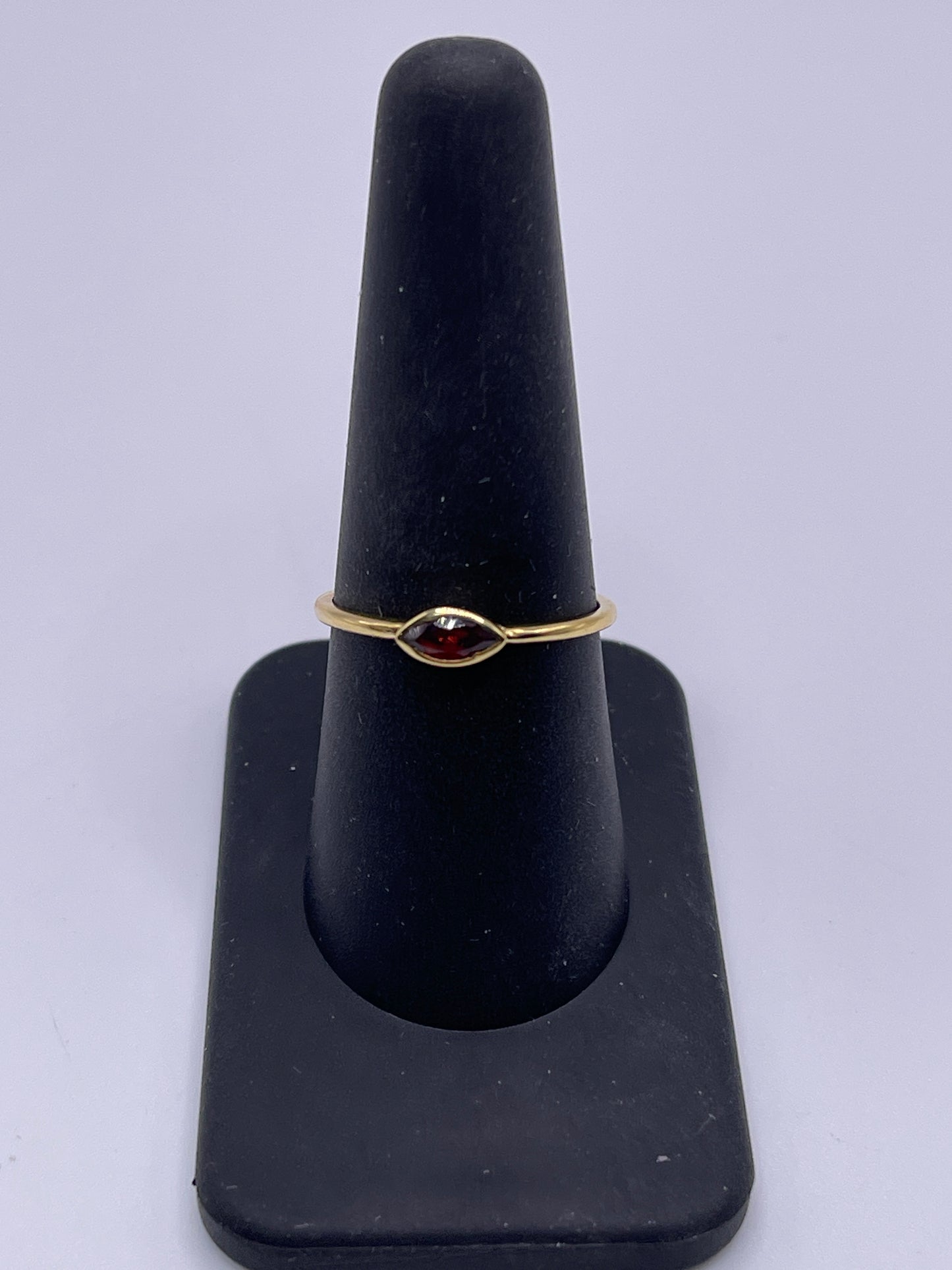 Garnet Eye Vermeil Ring Size 8