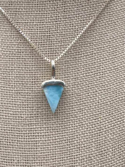 Larimar Triangle Sterling Silver Pendant