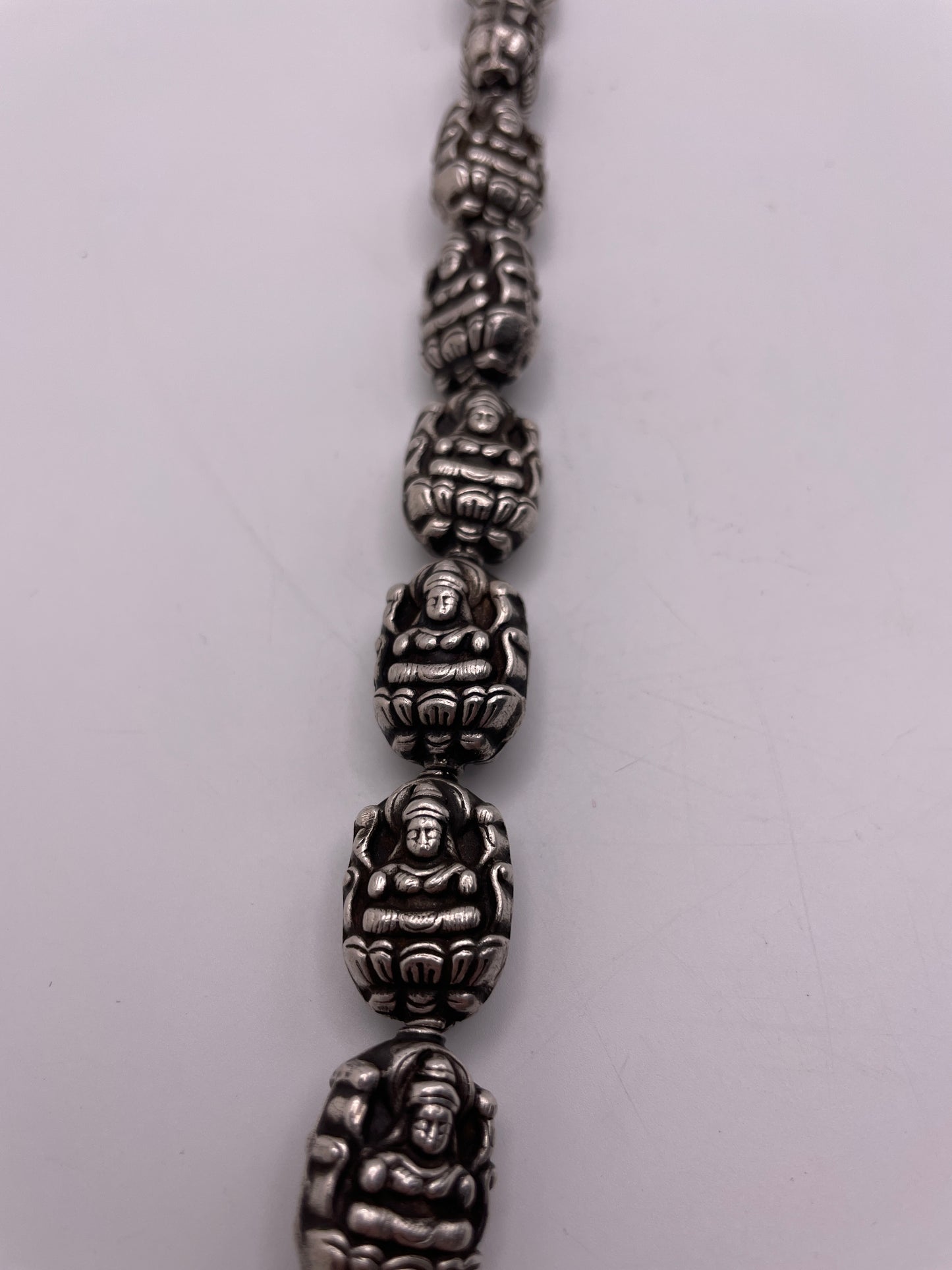 Shiva Oval Bead Antique Indian Coin Silver Single Bead