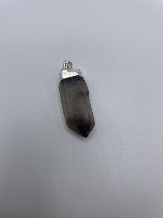 Silver Plated Smokey Quartz Pendant