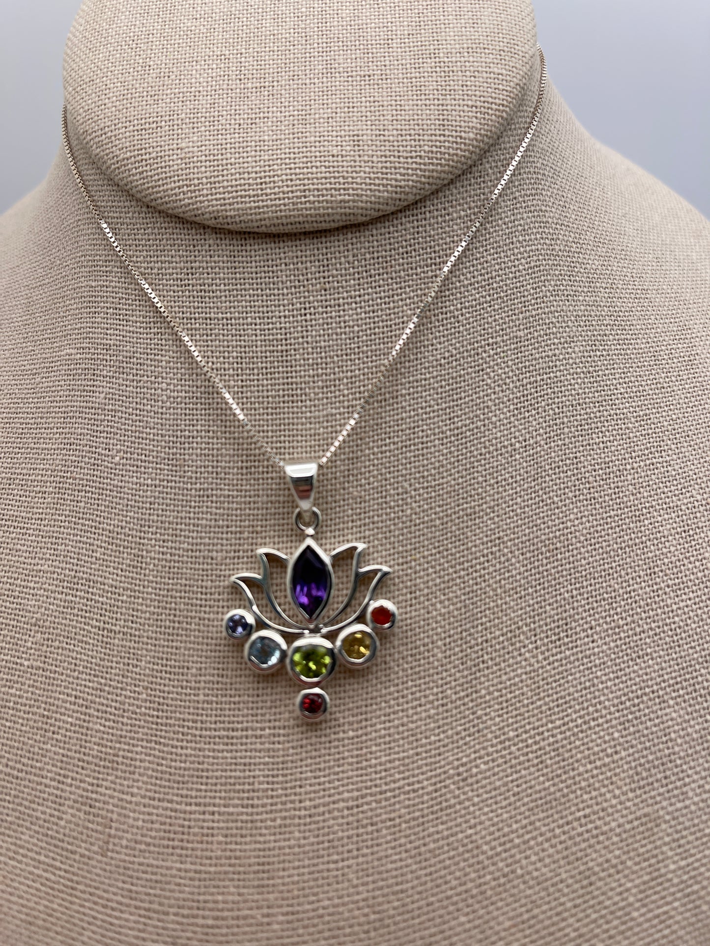 Chakra Lotus Sterling Silver Pendant